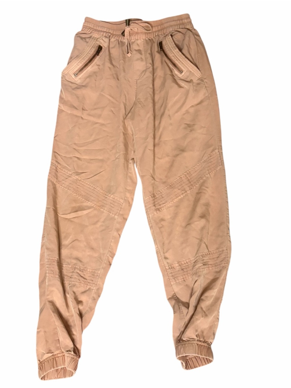 Topshop Cropped Cargo Jogger Pants in Light Peachy Tan